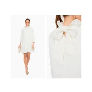 Tuckernuck Daphne White Long Sleeve Dress with Bow